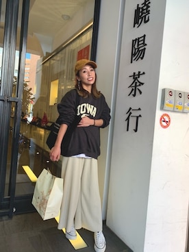 「via j（ヴィアジェイ）のアイテム（キャップ）」を使った、madoyanyanさん（レディース・160cm）の冬コーディネート