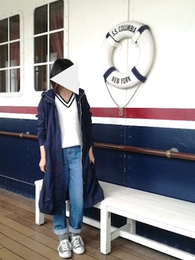 「ナイロンパーカー」｜「アイテム（その他アウター）」を使った、maroさん（レディース・156cm）の春コーディネート