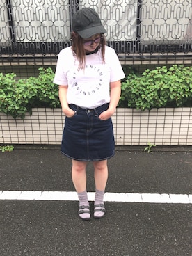 「どカジュアル」｜🐻まき🐻さん（レディース・151cm）の夏コーディネート