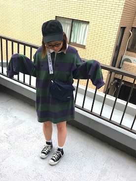「newhattan（ニューハッタン）のWEGO/NEWHATTAN LOWキャップ（キャップ）」を使った、🐻まき🐻さん（レディース・151cm）の秋コーディネート