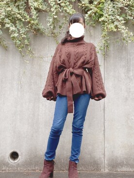 「DAISY MERRY（デイジーメリー）のアイテム」を使った、momoさん（レディース・158cm）の冬コーディネート