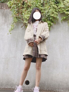 「apres jour（アプレジュール）のアイテム（その他アウター）」を使った、momoさん（レディース・158cm）の春コーディネート