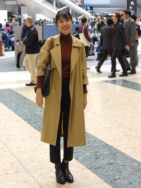 「MANGO（マンゴ）のアイテム（スラックス）」を使った、N.N.さん（レディース・165cm）の秋コーディネート