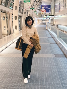 「airport style」｜N.N.さん（レディース・165cm）の冬コーディネート