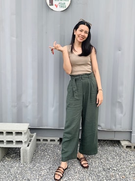 Gu ジーユー のタンクトップを使ったレディース人気ファッションコーディネート 地域 タイ Wear