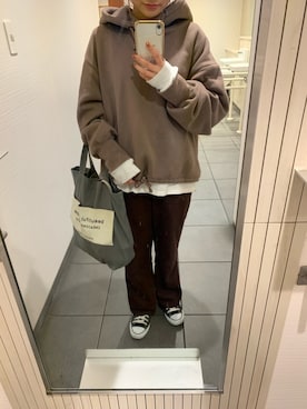「Kastane」｜「アイテム（パーカー）」を使った、ｙさん（レディース・156cm）の冬コーディネート