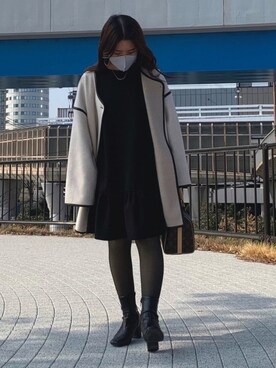 「tiptop（ティップトップ）のアイテム（その他アウター）」を使った、hinaさん（レディース・155cm）の春コーディネート