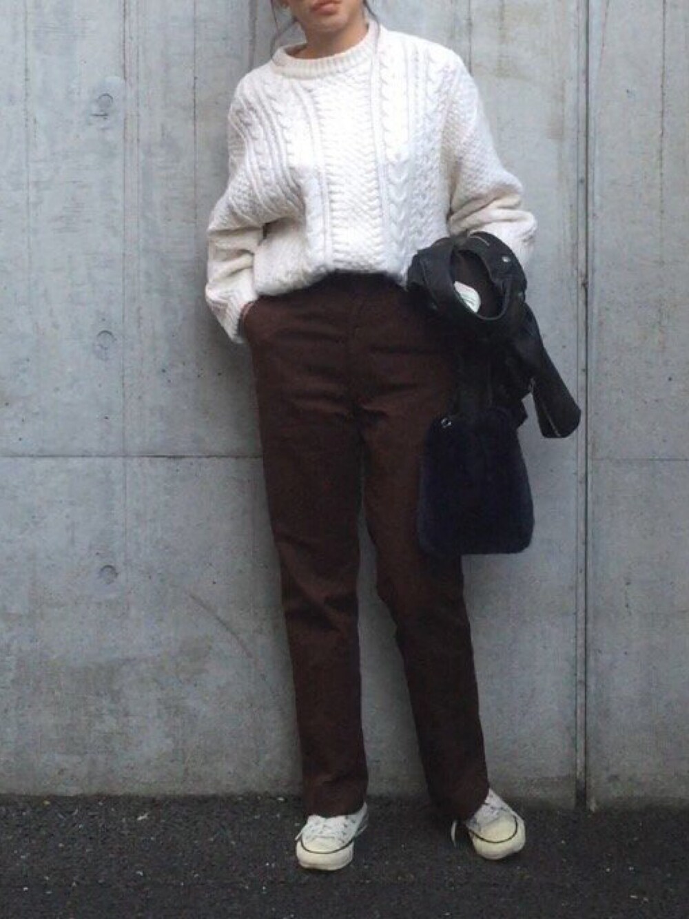 B.さんの「＜6(ROKU)＞CABLE KNIT/ﾆｯﾄ：（BEAUTY&YOUTH UNITED ARROWS）」を使ったコーディネート