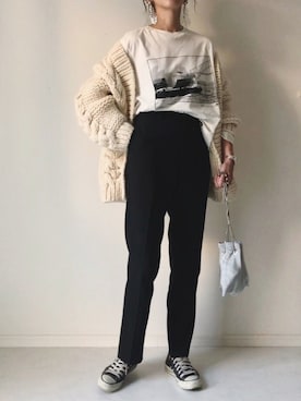 「アイテム（イヤリング）」を使った、B.さん（レディース・167cm）の春コーディネート