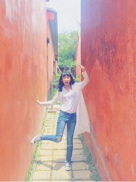 「blueandwhite」｜Cathyさん（レディース・160cm）の秋コーディネート