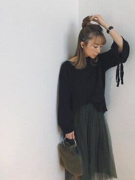 「titivate（ティティベイト）のアイテム（ハンドバッグ）」を使った、shihoさん（レディース・158cm）の冬コーディネート
