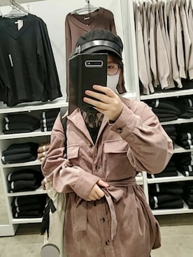 「INGNI（イング）のベルト付キャスケット（ハット、ブラック系）」を使った、nknanaさん（レディース・157cm）の秋コーディネート