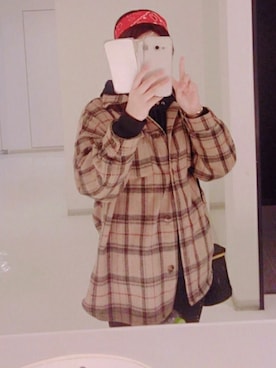 「INGNI（イング）のシャギーチェックCPO／シャツ（トップス、ベージュ系）」を使った、nknanaさん（レディース・157cm）の秋コーディネート