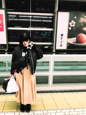 「MILKFED.（ミルクフェド）のアイテム（その他アウター）」を使った、あおいさんさん（レディース・162cm）の秋コーディネート