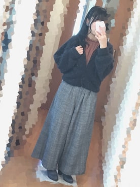 「モコモコカーディガン」｜S*.さん（レディース・151cm）の冬コーディネート