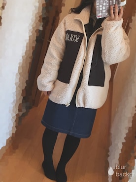 「ScoLar（スカラー）のアイテム（ブルゾン）」を使った、S*.さん（レディース・151cm）の冬コーディネート