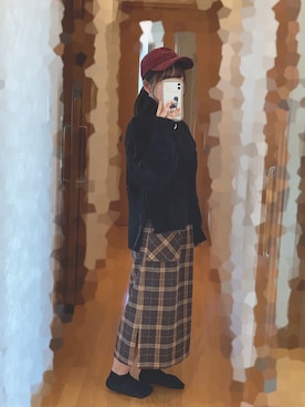 「キャップ女子」｜「アイテム（PC・スマホグッズ/家電）」を使った、S*.さん（レディース・151cm）の秋コーディネート
