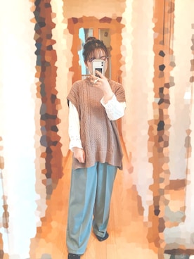 「メガネ女子」｜「アイテム（アンサンブル）」を使った、S*.さん（レディース・151cm）の冬コーディネート