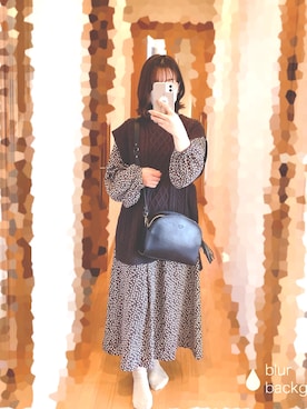 「ニットベスト」｜「アイテム（PC・スマホグッズ/家電）」を使った、S*.さん（レディース・151cm）の冬コーディネート