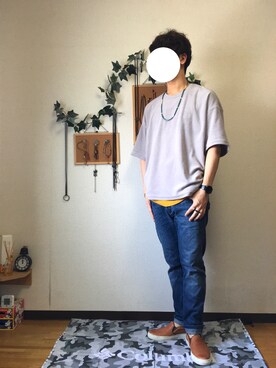 「Johnbull Private labo（ジョンブルプライベートラボ）のアイテム（タンクトップ）」を使った、やずかみさん（メンズ・172cm）の夏コーディネート