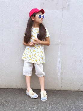 「Lee（リー）のアイテム（ワンピース/ドレス）」を使った、マチュさん（キッズ・120cm）の夏コーディネート