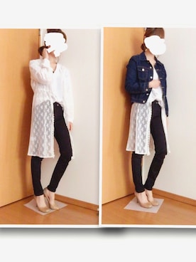 「UNIQLO（ユニクロ）のWOMEN ウルトラストレッチジーンズ（デニムパンツ）」を使った、tomtom0223さん（レディース・163cm）の春コーディネート