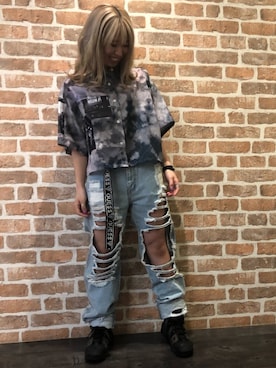 「L.H.P（エルエイチピー）のアイテム（デニムパンツ）」を使った、Arisa Suzukiさん（レディース・156cm）の春コーディネート