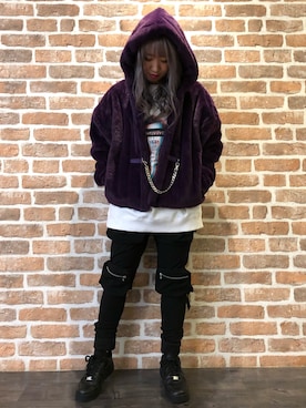 「L.H.P（エルエイチピー）のアイテム（スウェット）」を使った、Arisa Suzukiさん（レディース・156cm）の秋コーディネート
