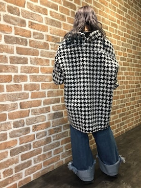 「千鳥柄」｜Arisa Suzukiさん（レディース・156cm）の冬コーディネート