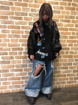 「L.H.P（エルエイチピー）のアイテム（ジャケット/アウター）」を使った、Arisa Suzukiさん（レディース・156cm）の冬コーディネート