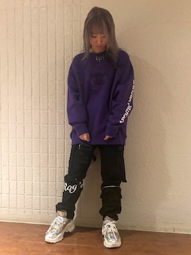「L.H.P（エルエイチピー）のアイテム（スウェット）」を使った、Arisa Suzukiさん（レディース・156cm）の冬コーディネート