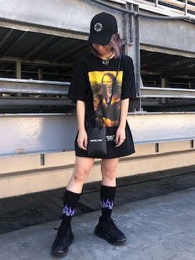 「KaneZ（ケインズ）のアイテム（キャップ）」を使った、Arisa Suzukiさん（レディース・156cm）の夏コーディネート