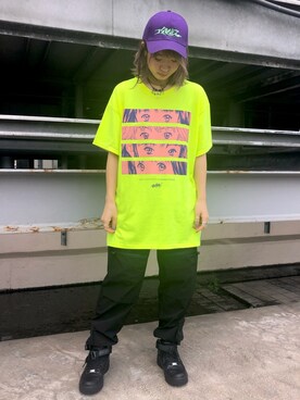 LHP 新宿店｜Arisa Suzuki使用「KaneZ（KaneZ/ケインズ/FLUTTER LOGO CAP）」的時尚穿搭