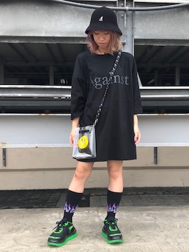 「AZS TOKYO（アザストーキョー）のアイテム」を使った、Arisa Suzukiさん（レディース・156cm）の夏コーディネート