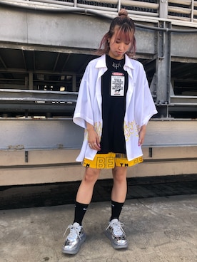 「BlackEyePatch（ブラックアイパッチ）のアイテム（パンツ）」を使った、Arisa Suzukiさん（レディース・156cm）の夏コーディネート