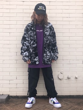 「thisisneverthat（ディスイズネバーザット）のアイテム（ジャケット/アウター）」を使った、Arisa Suzukiさん（レディース・156cm）の秋コーディネート