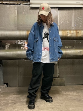 「PLEASURES（プレジャー）のアイテム」を使った、Arisa Suzukiさん（レディース・156cm）の春コーディネート