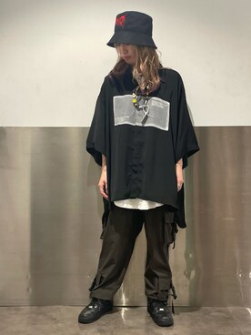 「A4A（エーフォーエー）のA4A/エーフォーエー/40s強撚糸ラウンドTシャツ（Tシャツ/カットソー）」を使った、Arisa Suzukiさん（レディース・156cm）の夏コーディネート