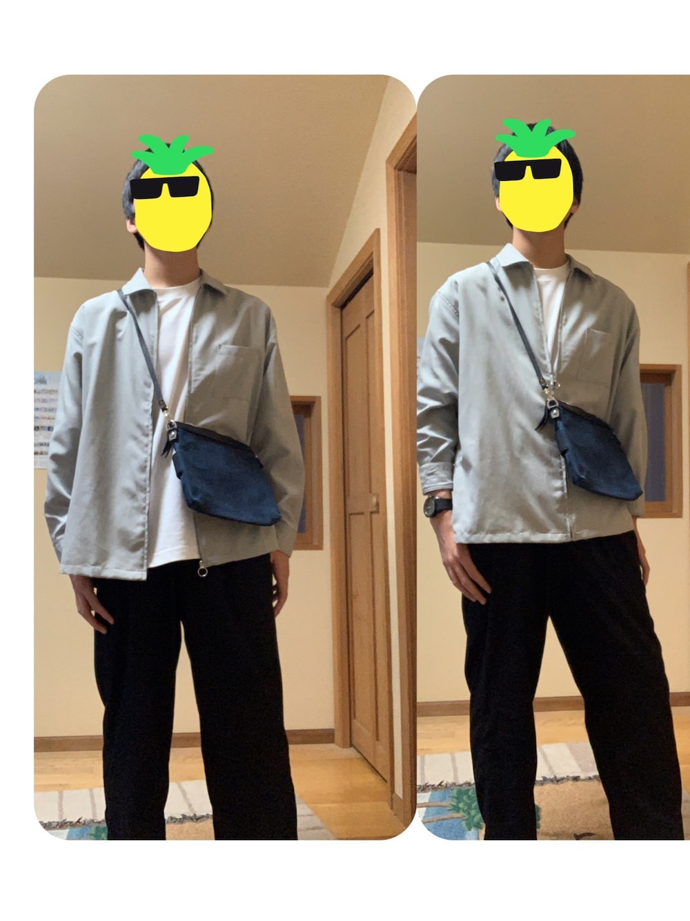 「ワイドパンツ、中学生、中学生男子、中学生コーデ、ユニクロ、おしゃれさんと繋がりたい、シンプル、うでまくり、腕時計、GU」｜「GGDのアイテム（ブルゾン、ブルー系）」を使った、まーりょーま　相互さん（メンズ・175cm）の春コーディネートの1枚目の写真
