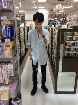 「職場」｜益若 あゆむさん（メンズ・175cm）の夏コーディネート