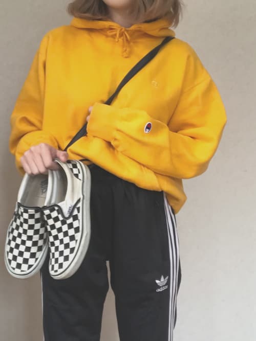 おかゆ 彡 Championのパーカーを使ったコーディネート Wear