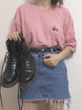 「Levi's（リーバイス）のアイテム（スカート）」を使った、おかゆ❤︎彡さん（レディース・157cm）の夏コーディネート