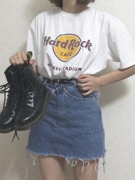 「Levi's（リーバイス）のアイテム（スカート）」を使った、おかゆ❤︎彡さん（レディース・156cm）の春コーディネート