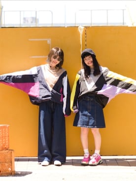 「シンプルおしゃれが好き」｜「アイテム（ナイロンジャケット）」を使った、おかゆ❤︎彡さん（レディース・157cm）の秋コーディネート