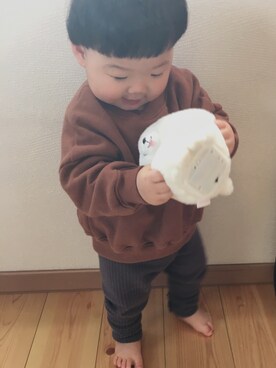 「1歳児」｜omameさん（キッズ・70cm）の冬コーディネート