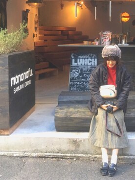 「niko and...（ニコアンド）のアイテム（ナイロンジャケット）」を使った、りりかさん（レディース・163cm）の冬コーディネート
