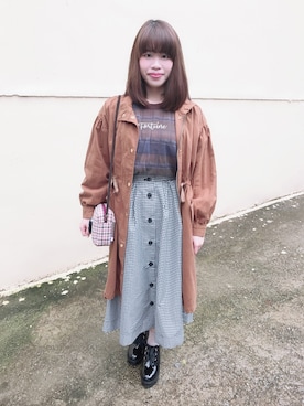 「ロングジャケット」｜「アイテム（その他シューズ）」を使った、neko☆彡(まおฅ•ω•ฅ)さん（レディース・154cm）の冬コーディネート