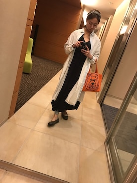 「ヘアアクセ」｜「アイテム（シャツワンピース）」を使った、shiraさん（レディース・156cm）の春コーディネート