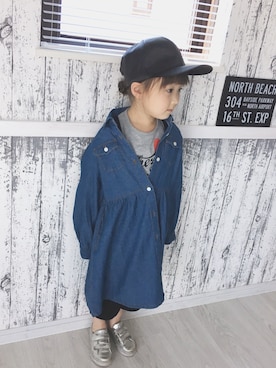「5歳」｜「アイテム（シャツワンピース）」を使った、s.uさん（キッズ・110cm）の春コーディネート