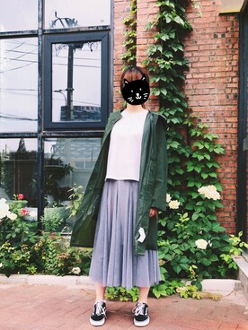 「PULL&BEAR（プルアンドベア）のアイテム（モッズコート）」を使った、ameさん（レディース・170cm）の春コーディネート